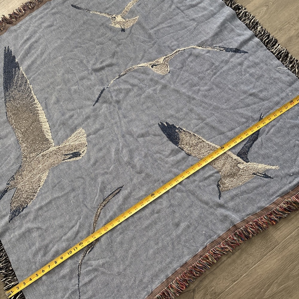 Taylor Swift 1989 Taylor's Version Seagull Woven Blue Blanket preowned few snags - Picture 10 of 12